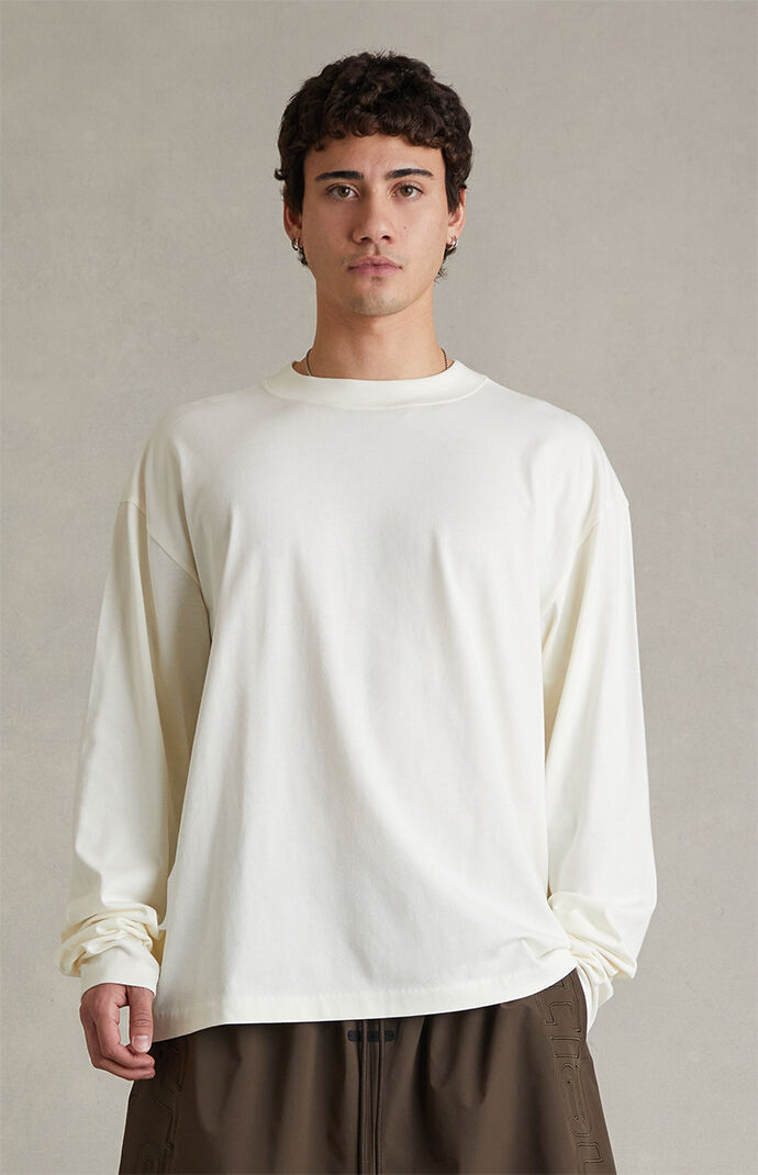 Fear of God ESSENTIALS Ivory Signature Long Sleeve T-Shirt | Pacsun