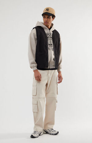 Black Canvas Zip Up Vest image number 4