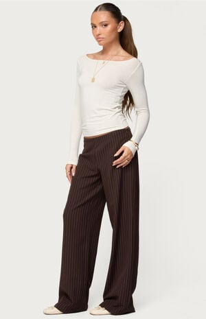 Kerie Pinstripe Low Rise Wide Leg Trousers image number 4