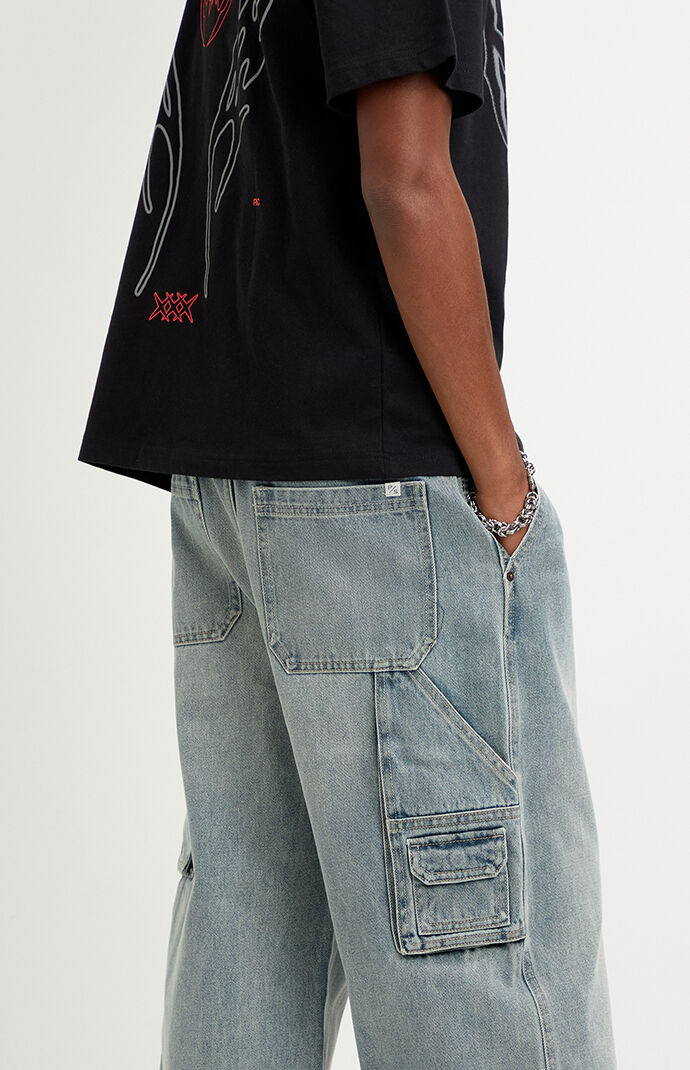Pacsun Blake Extreme Baggy Jeans Carpenter Medium Blue Tint