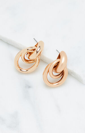 Layered Oval Hoop Earrings image number 3