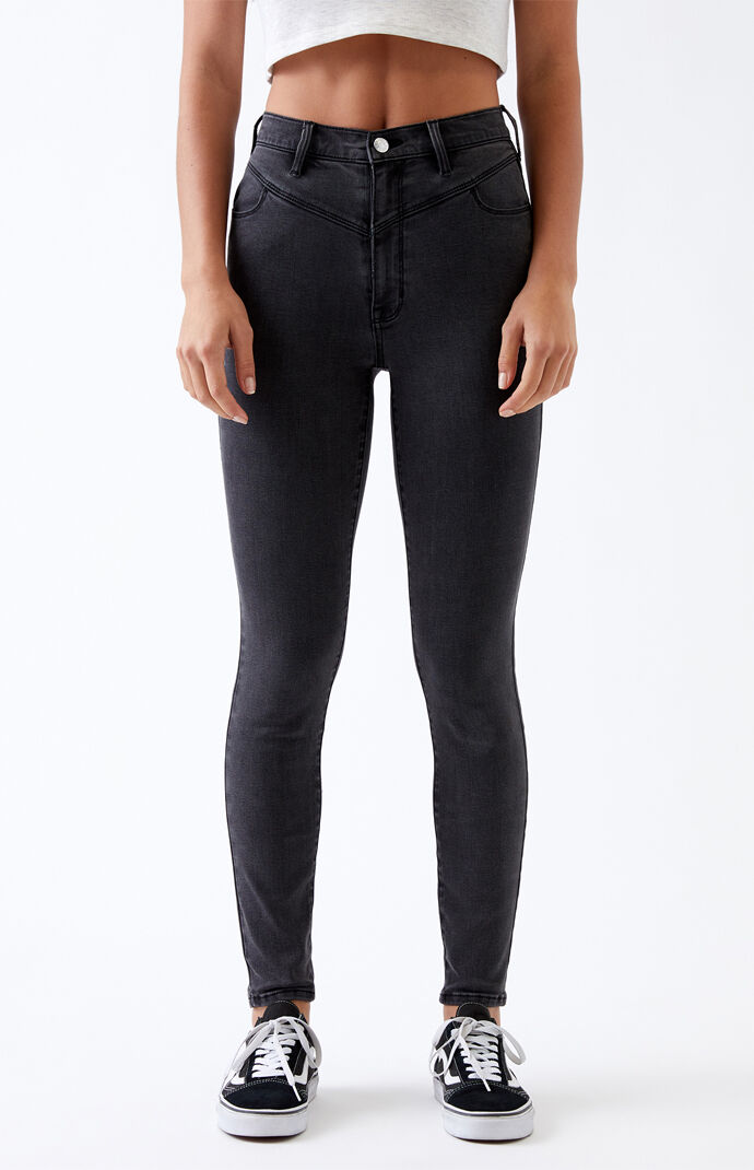 super high waisted black jeggings