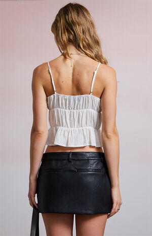 Quinn Tie Front Lace Trim Tank Top image number 5