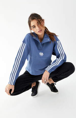 3D Trefoil Fleece Half Button Sweatshirt image number 1