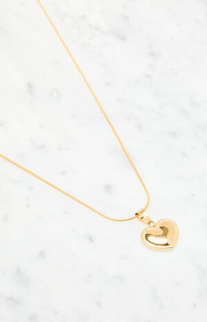 14K Gold Plated Heart Necklace image number 2