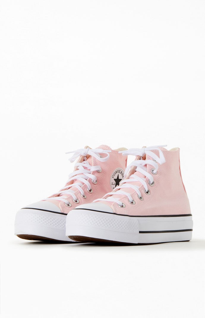 Pale pink discount high top converse
