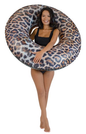 Inflatable Leopard Print Jumbo Pool Tube image number 1