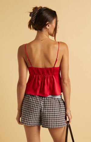 Tie Front Trim Cami image number 3