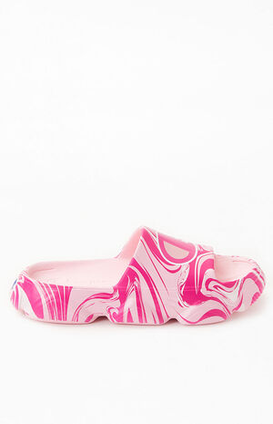 Women's Pink Mellow Squish Swirl Slide Sandals image number 3