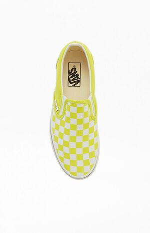Yellow Classic Checkerboard Slip-On Sneakers image number 5