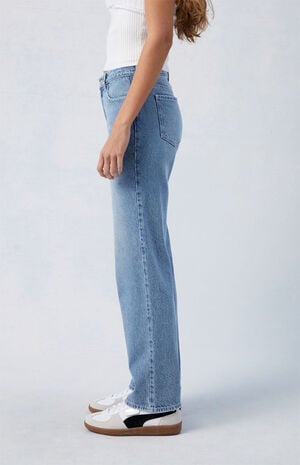Eco Medium Indigo Jordyn Low Rise Straight Leg Jeans image number 3