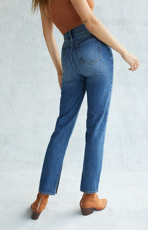 Split Hem Ultra High Waisted Slim Fit Jeans image number 4