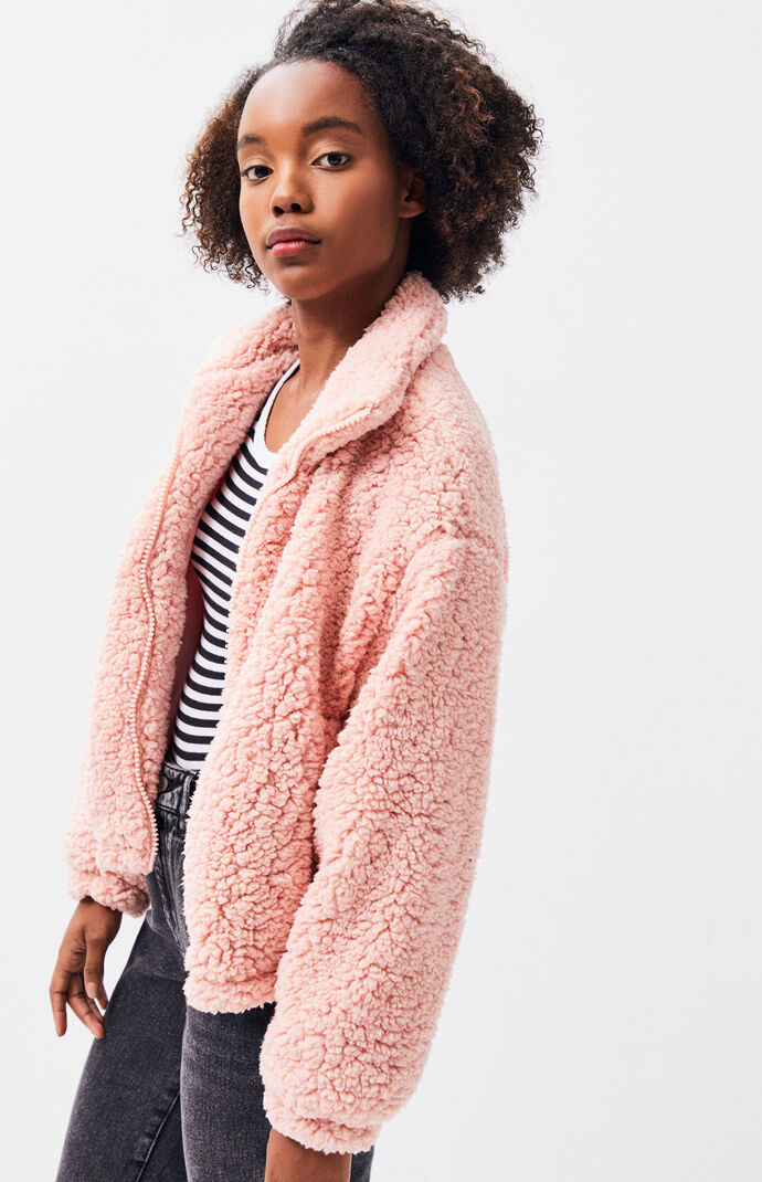 pink sherpa jacket