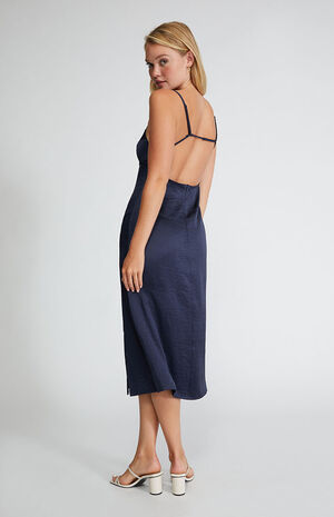 Satin Bustier Midi Dress image number 4