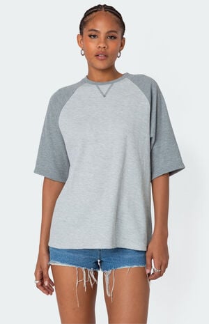 Oversized Raglan Waffle T-Shirt image number 1