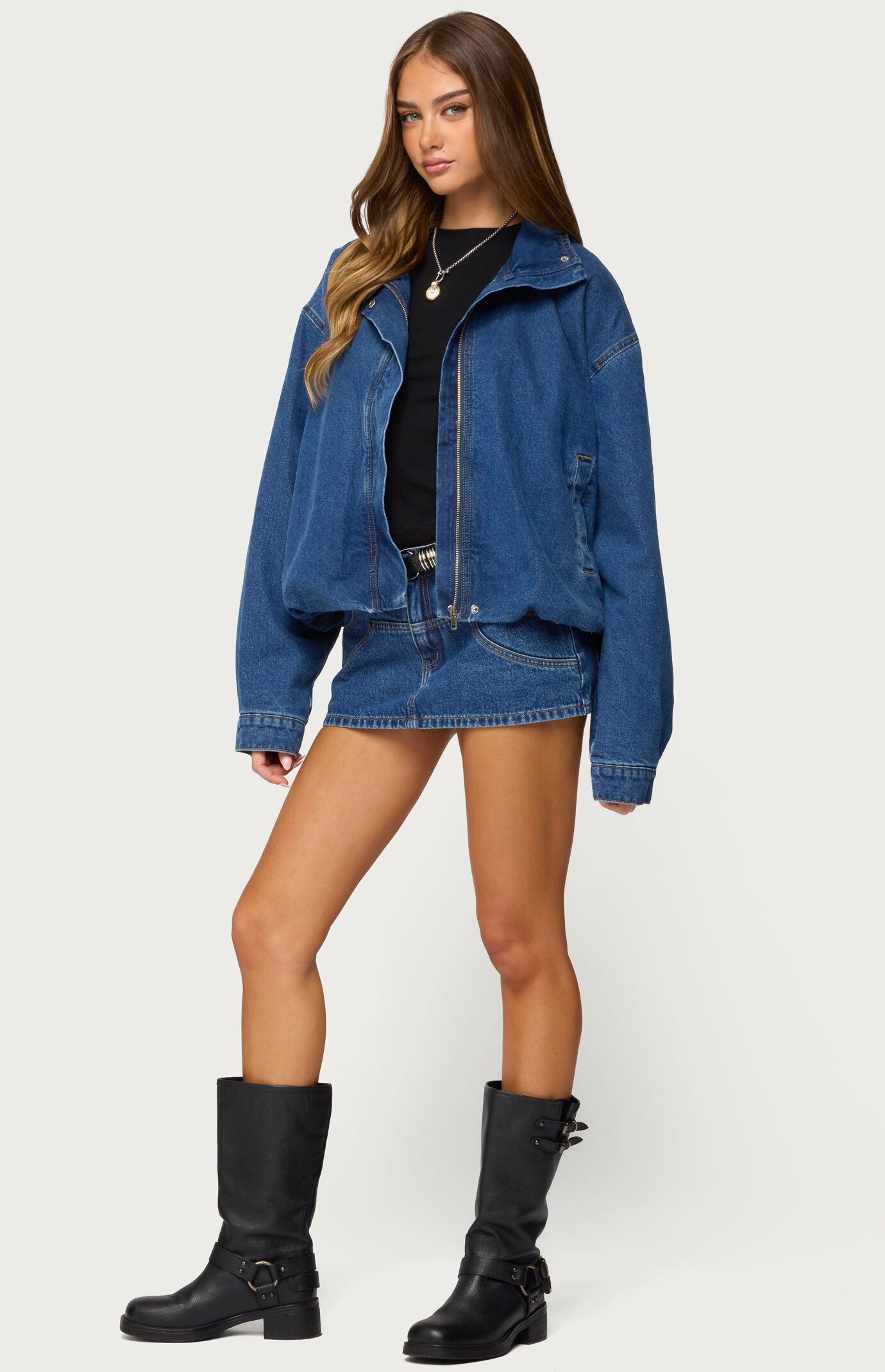 Edikted Hilary Oversized Denim Coat