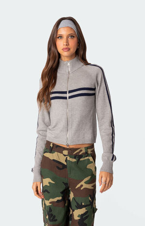 Roxanne Zip Up Knit Cardigan image number 1