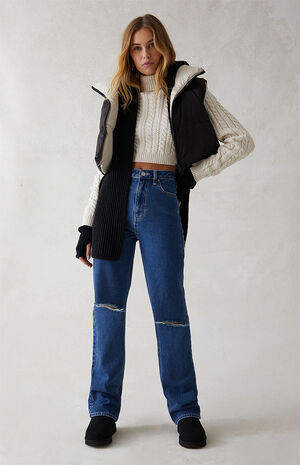 Dark Indigo Ripped '90s Boyfriend Jeans image number 6