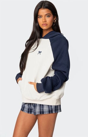 Raglan Bow Oversized Hoodie image number 3