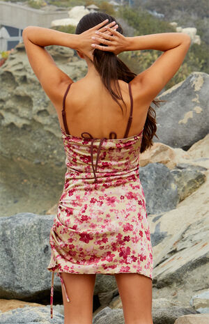 Floral Side Cinched Mini Dress image number 3
