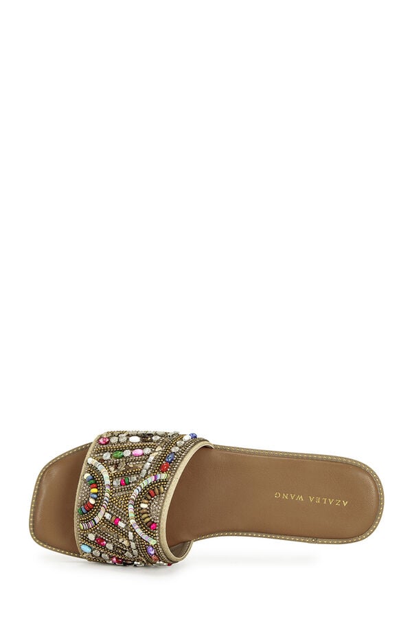 AZALEA WANG Women's Tan Essere Flat Sandals