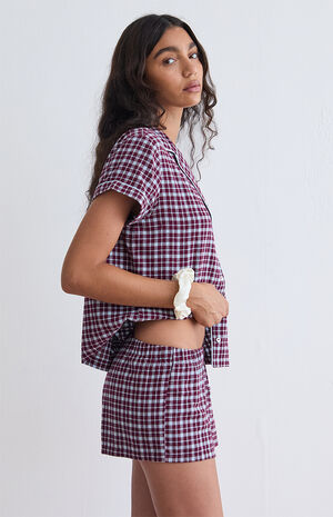 Flannel Mini Pajama Shorts image number 3