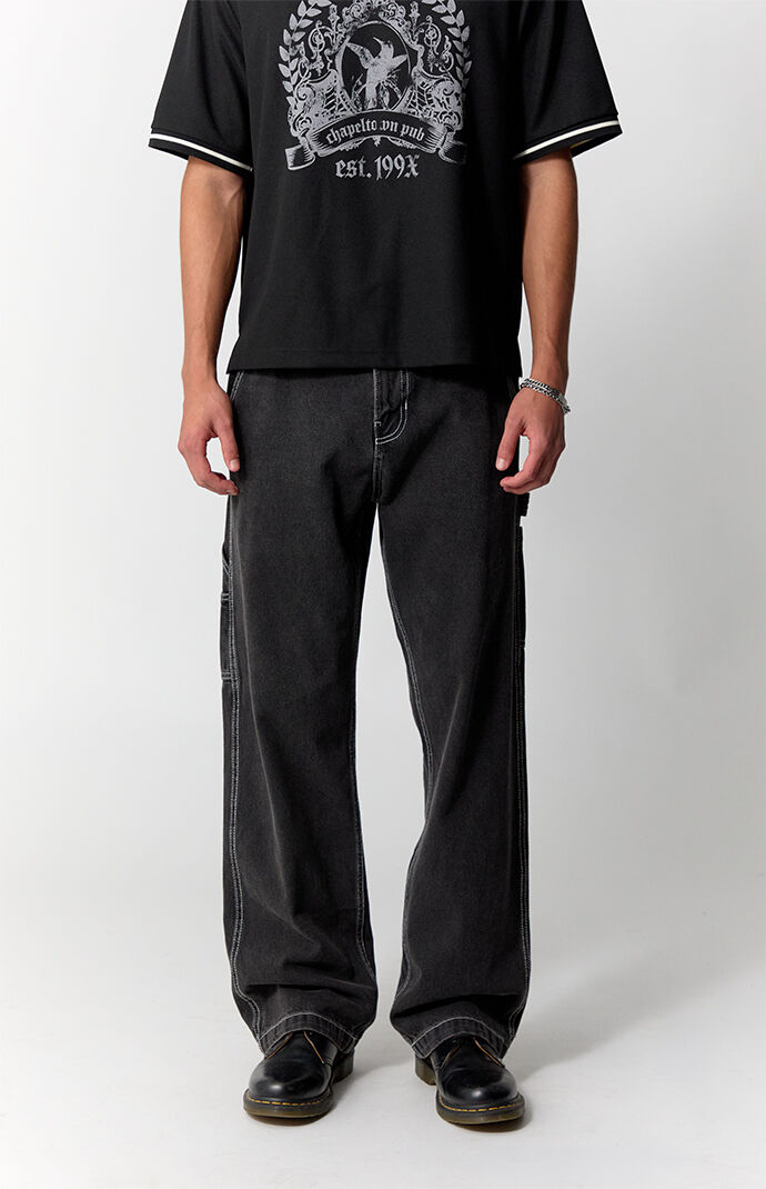 Pacsun Dylan Baggy Jeans Carpenter Contrast Stitch Black | Pacsun