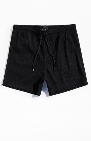 Black Ribbed Shorts image number 1