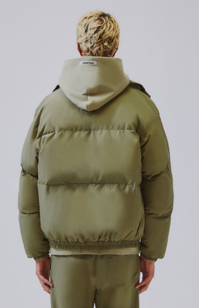 essentials black nylon puffer jacket