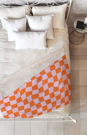 Avenie Warped Checkerboard Throw Blanket image number 1