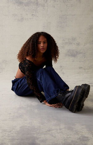 Dark Blue Low Rise Jeans image number 6