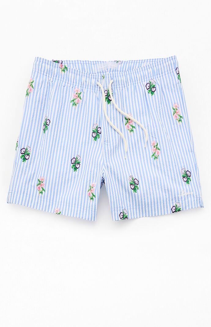 Pacsun Striped Bouquet 4.5" Swim Trunks