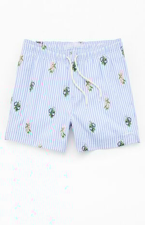 Striped Bouquet 4.5" Swim Trunks