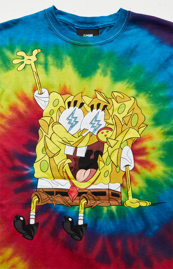 J Balvin X Louis De Guzman Spongebob Tie Dyed T Shirt Pacsun