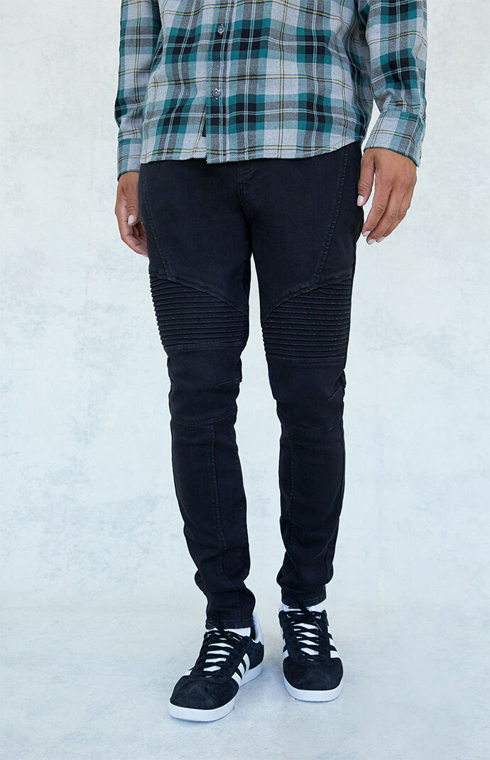 Black Moto Stacked Skinny Jeans PacSun PacSun
