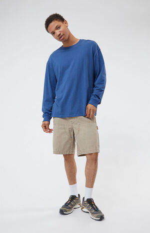 Navy Loch Long Sleeve Oversized Boxy T-Shirt image number 4
