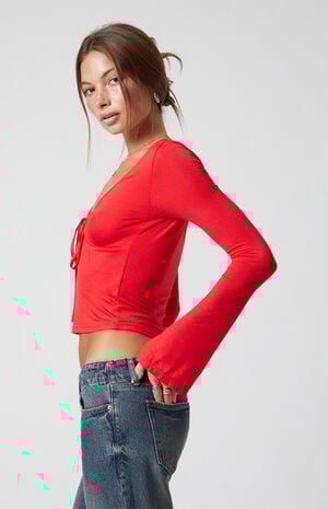 Maya Long Sleeve Keyhole Top image number 4