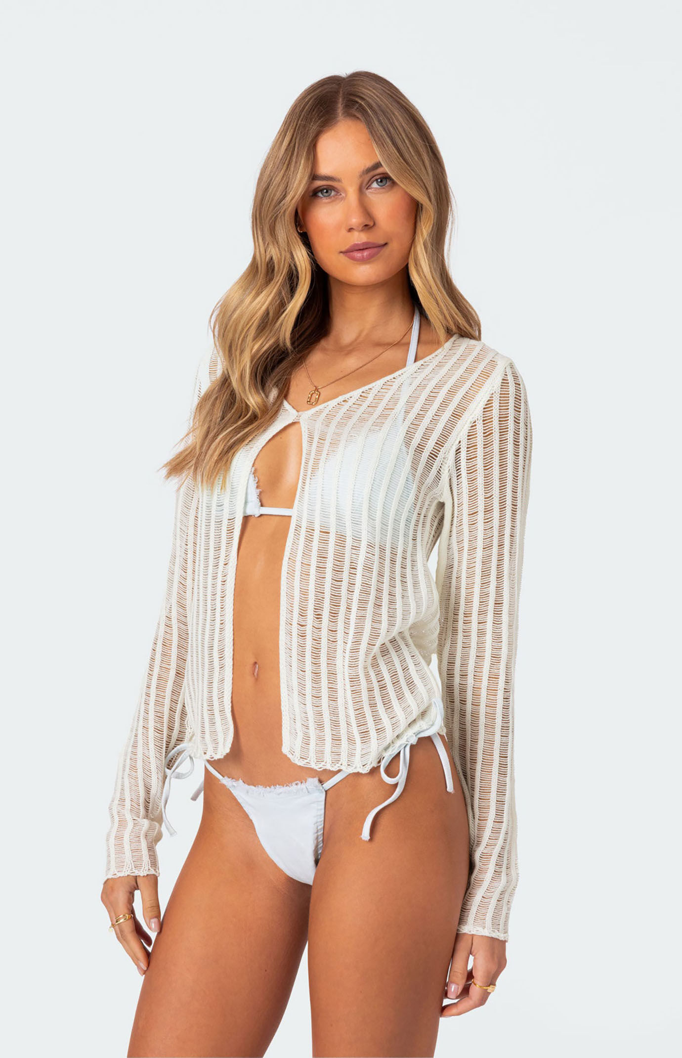 Edikted Cayla Sheer Knit Cardigan