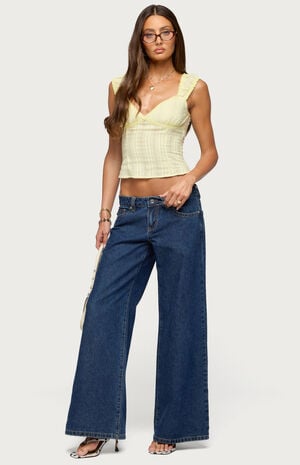 Katerine Striped Embroidered Top image number 5
