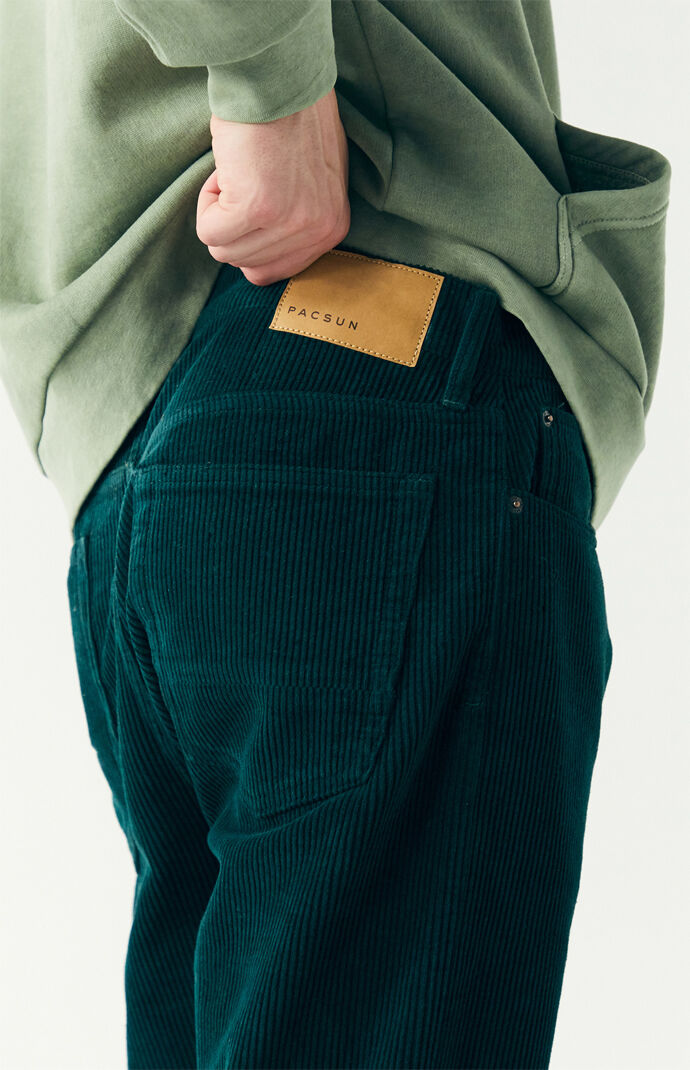Mens dark green corduroy pants