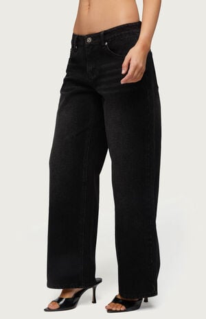 Petite Raelynn Washed Low Rise Baggy Jeans image number 2