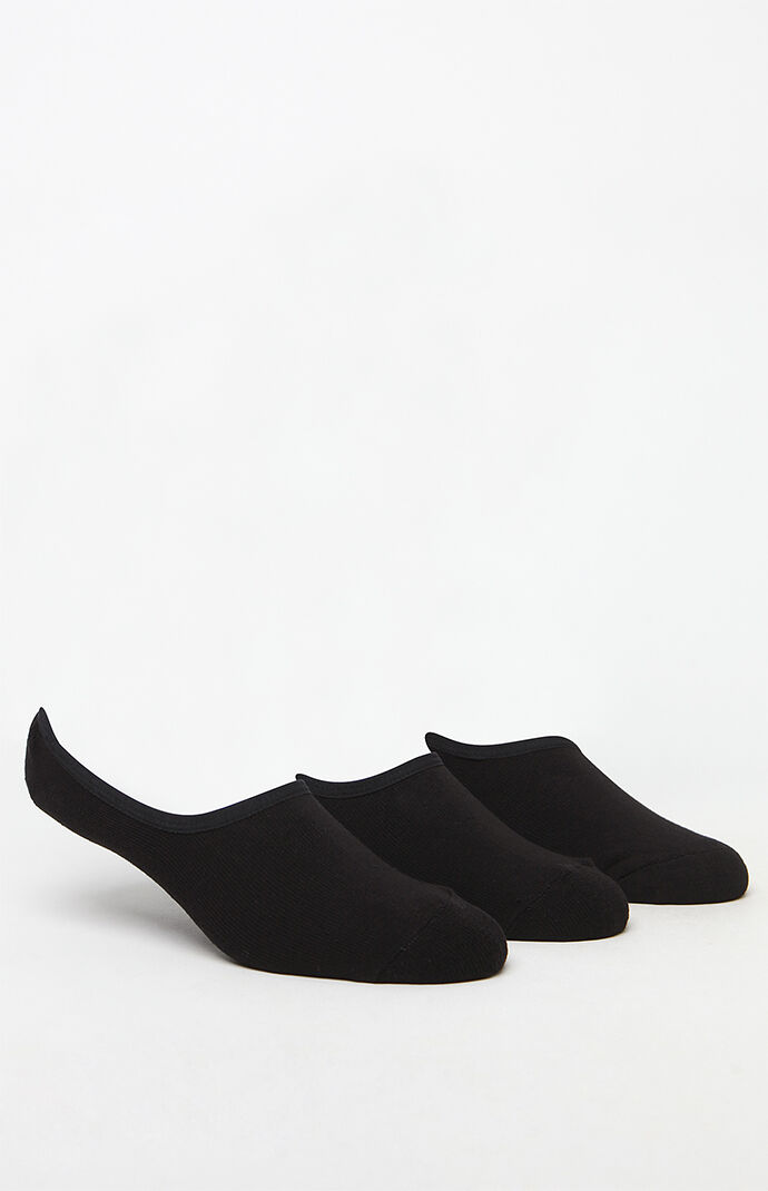 Three Pack Classic Black Super No-Show Socks