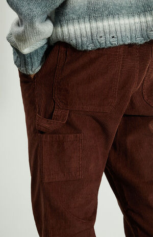 Brown Corduroy Drawstring Carpenter Pants image number 5
