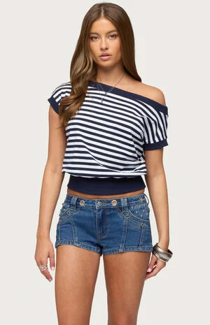 Philly Striped Off-The-Shoulder Top image number 1