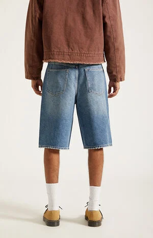 Austin Extreme Baggy&nbsp;Denim&nbsp;Shorts&nbsp;Drawstring Medium Blue image number 5