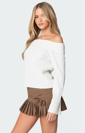 Brandy Fold Over Ribbed Sweater image number 3