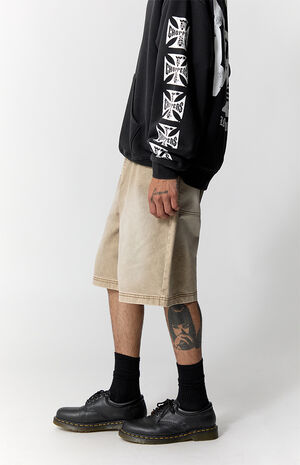 Parker Baggy Jean Shorts Tan Washed image number 3