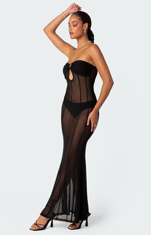 Maisy Sheer Mesh Maxi Dress image number 4