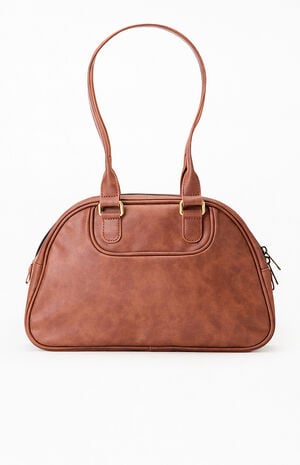 Brown Faux Leather Airliner Shoulder Bag image number 2