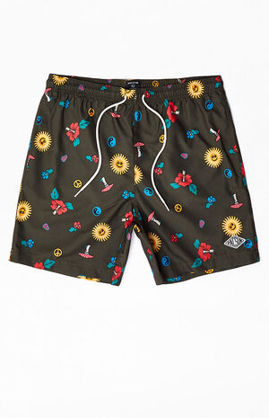 Recycled Fun Town 17" Swim Trunks image number 1